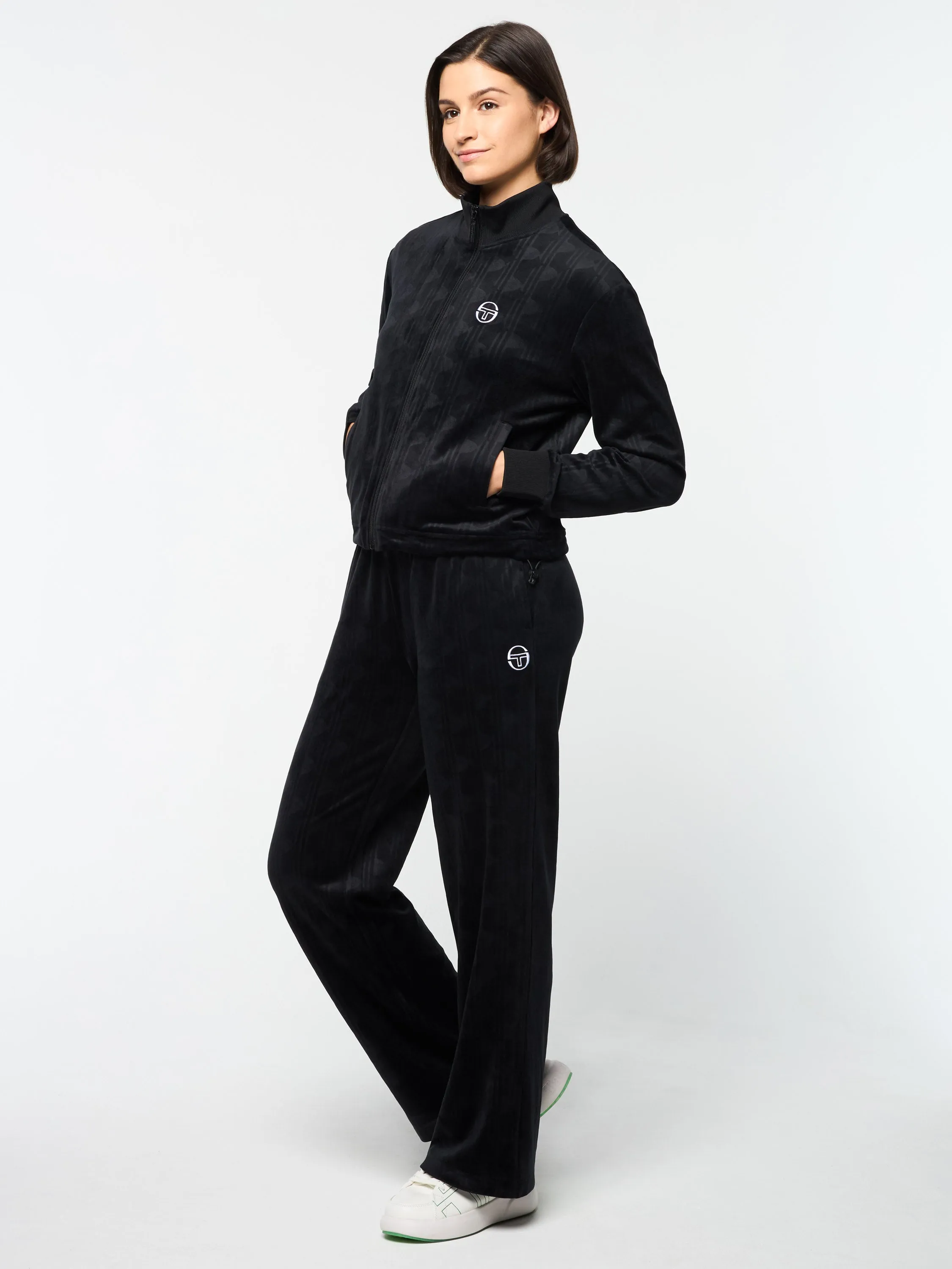 Gabrisa Velour Track Jacket- Black Beauty