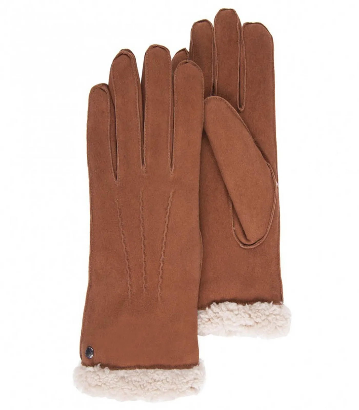 Gants Femme cuir velours fourrés Cognac