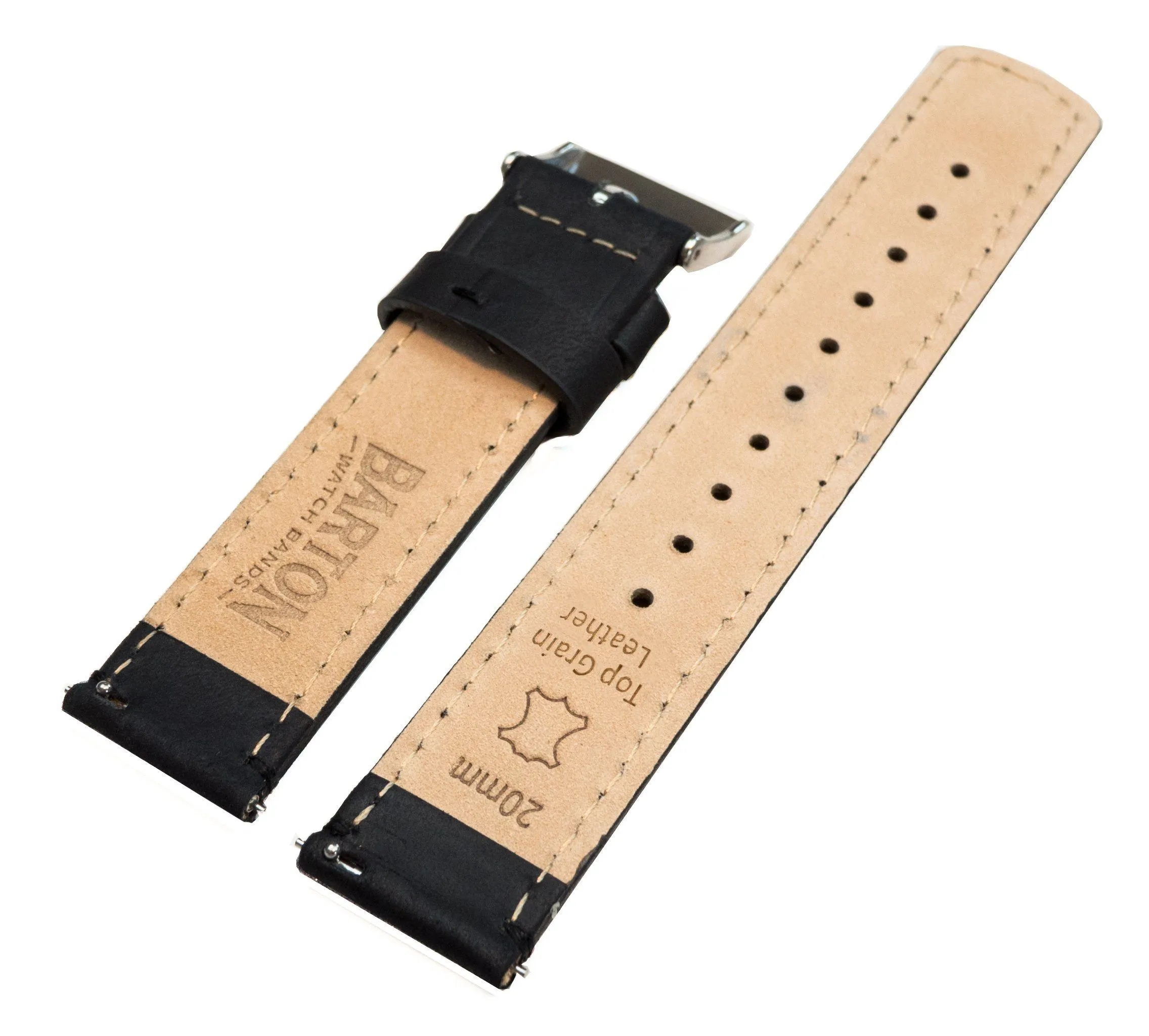 Gear Sport Black Leather Stitching Watch Band