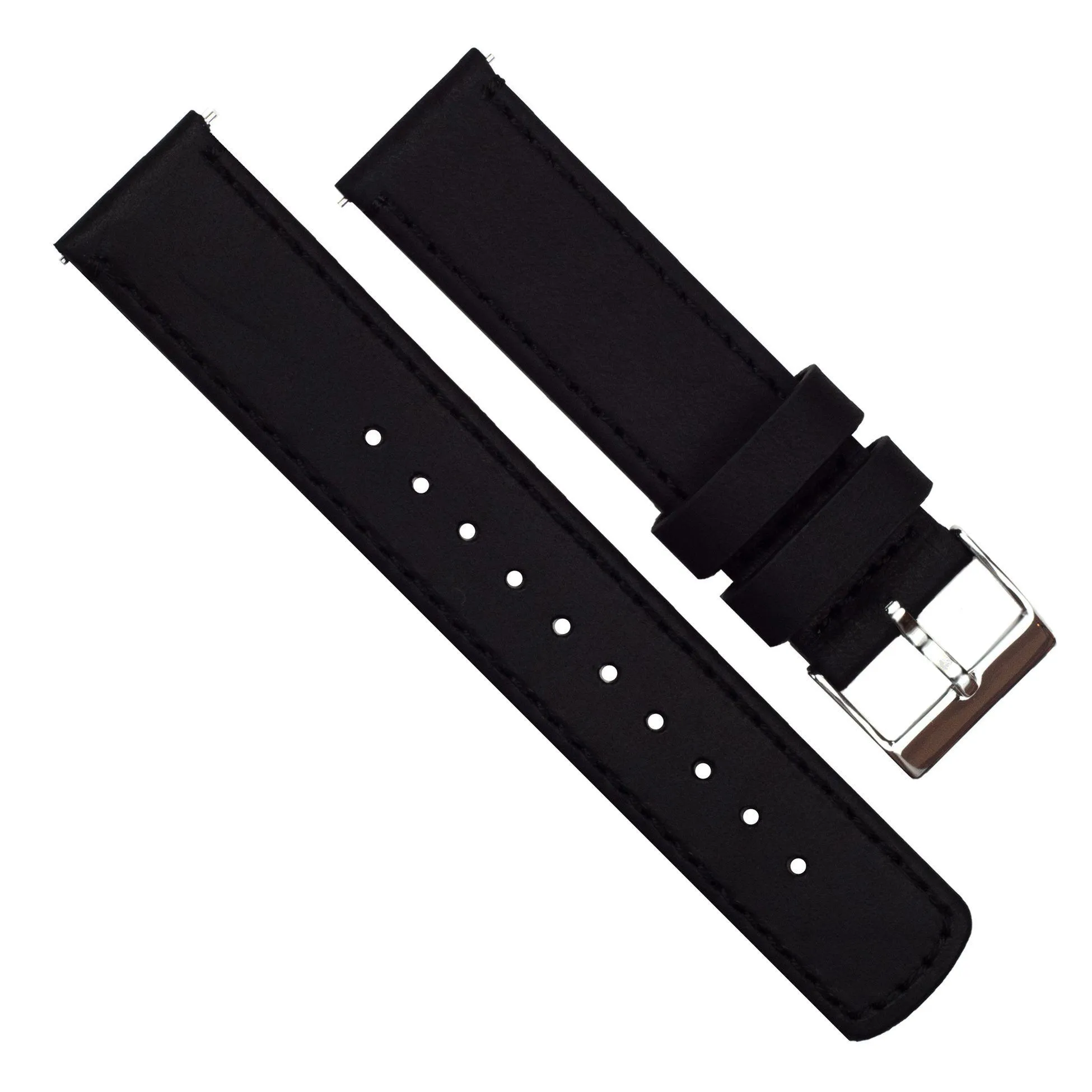 Gear Sport Black Leather Stitching Watch Band