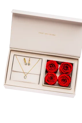 Glamorous Heart Rose Box 14K Gold Plated