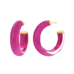 Gold & Honey Small Illusion Hoop Earrings - Multiple Colors!