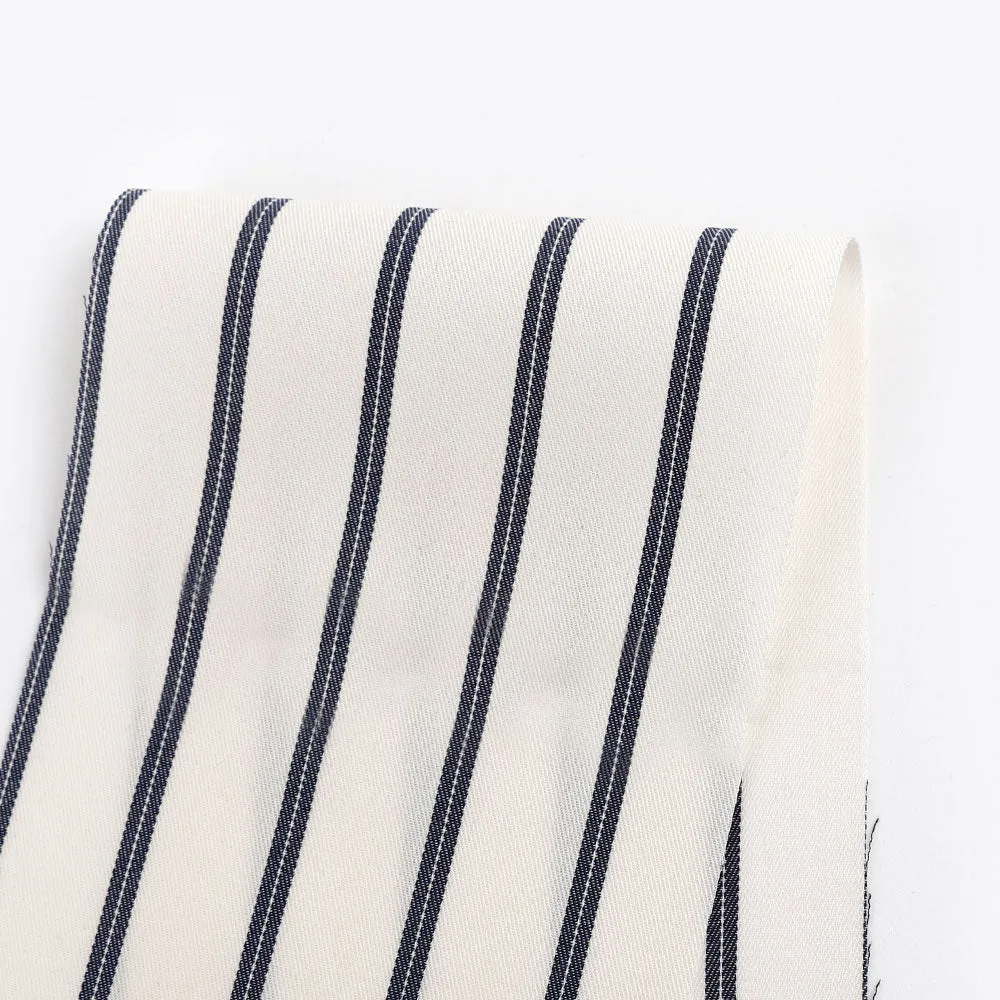 Hairline Pinstripe Cotton Twill - Ink