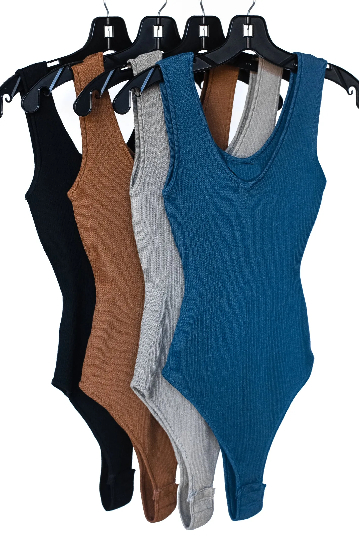 Heating It Up Ribbed V Neck Knit Bodysuit- 3 Colors