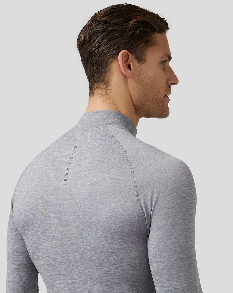 Heren Golf Body Mapped Seamless Quarter Zip Top - Steel