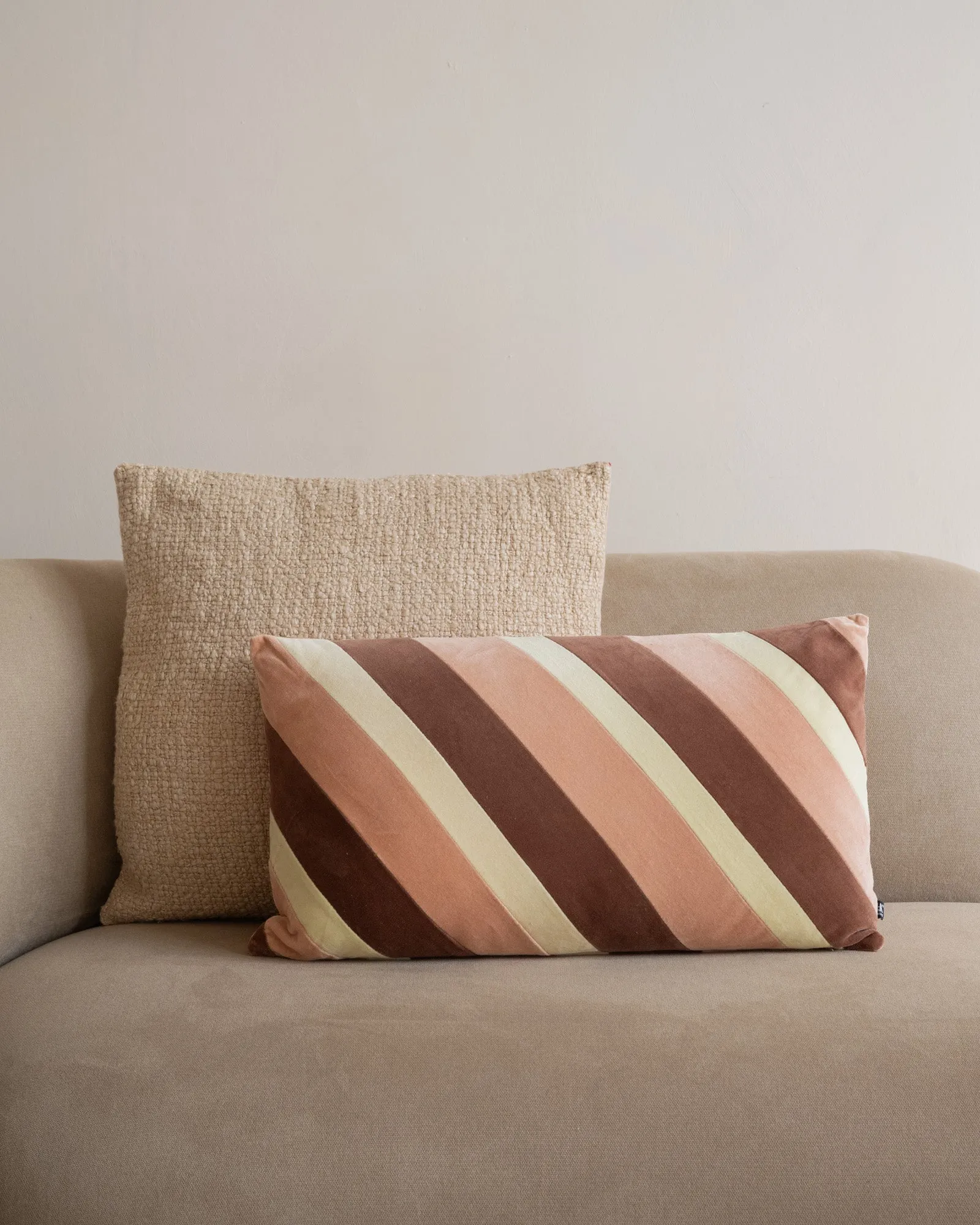 HKliving Cushion Striped Velvet Rose