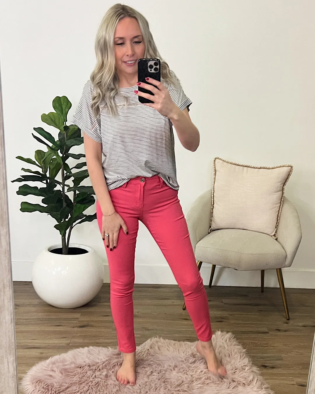 Hyperstretch Skinny Jeans - Shell Pink FINAL SALE