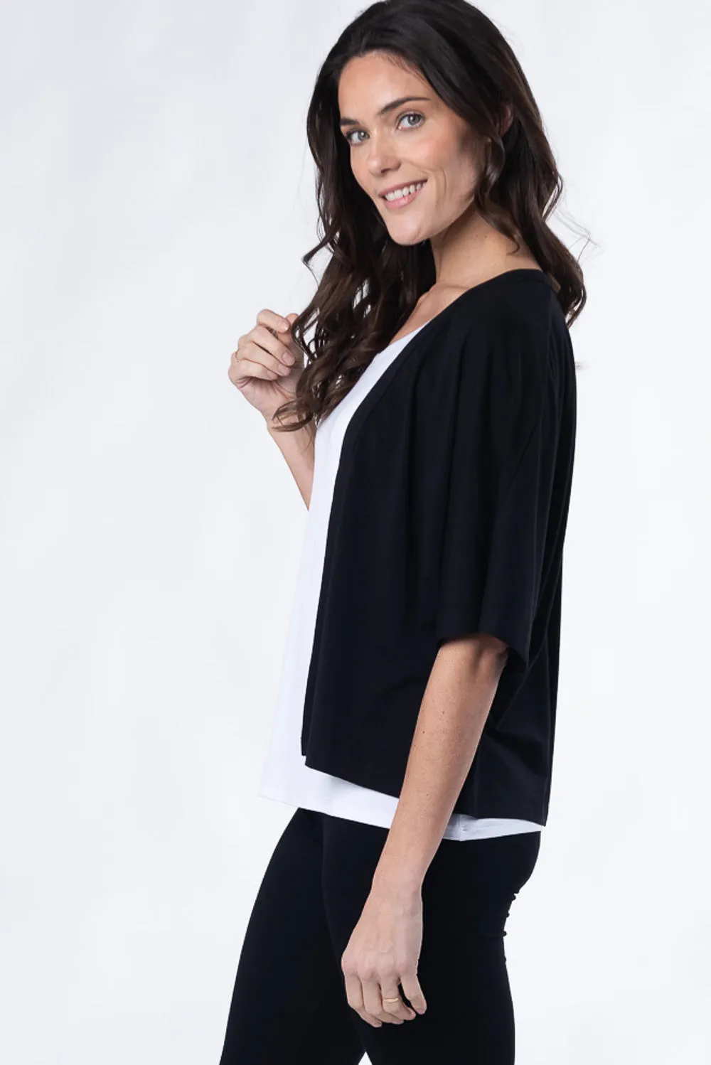 Irena Shrug Bamboo Cardigan - Black