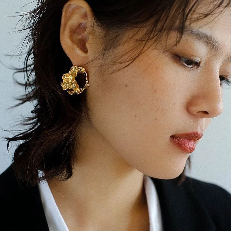 Irregular Ear Stud Hoop Earrings