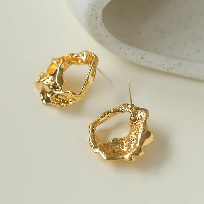 Irregular Ear Stud Hoop Earrings