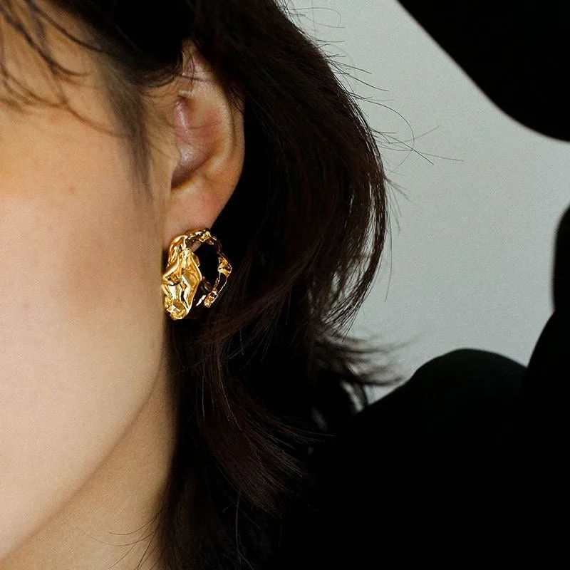 Irregular Ear Stud Hoop Earrings