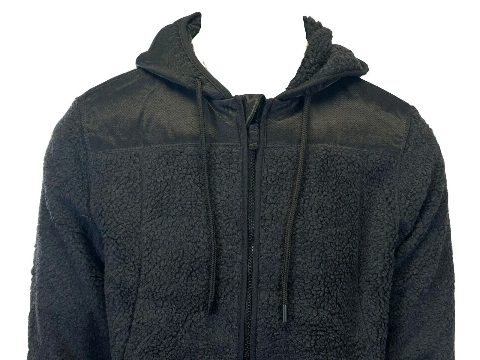 Jack & Jones Men's Charcoal Jacket Authentic Sherpa Teddy Fleece (S06)