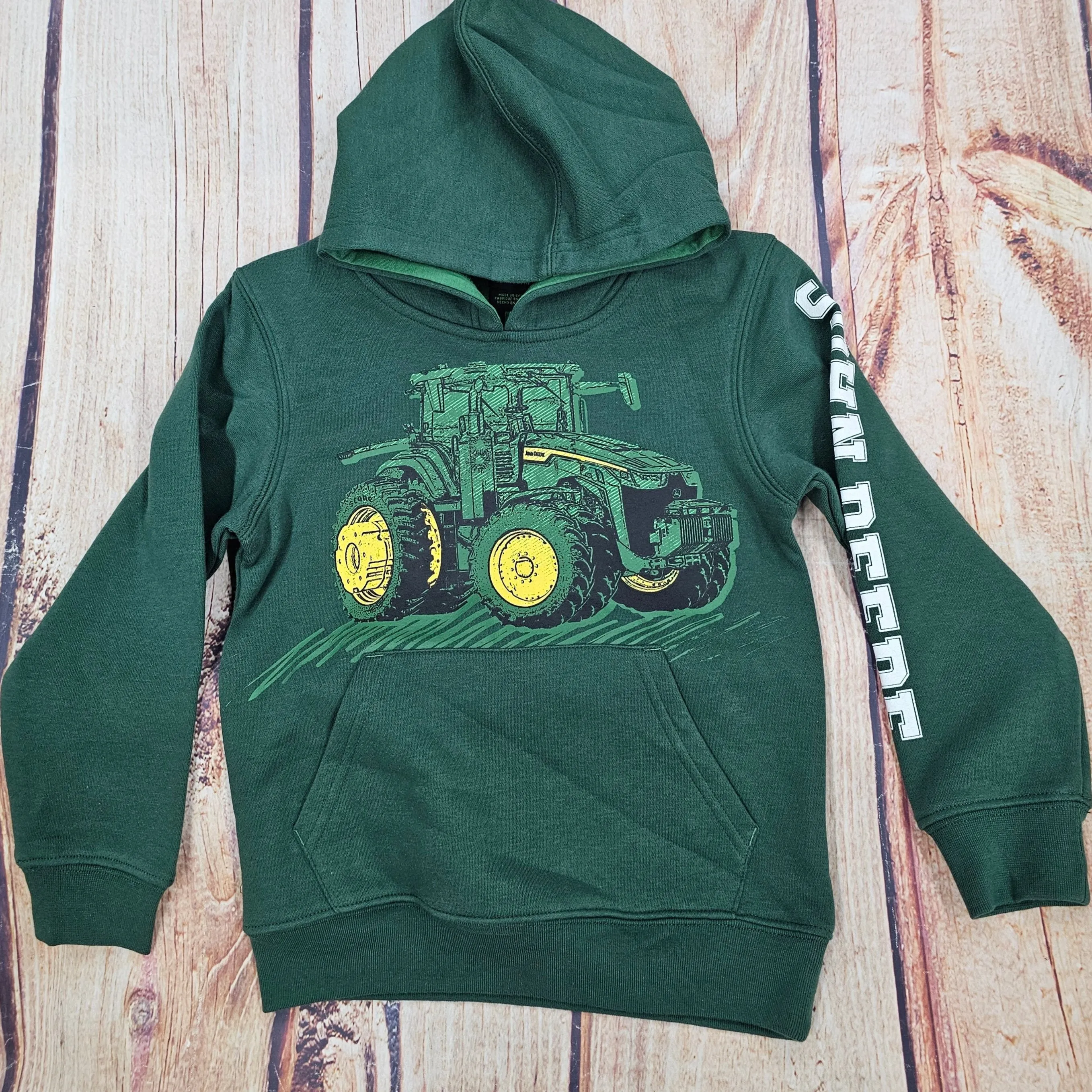 JOHN DEERE FLEECE HOODED SWEATSHIRT DRAK GREEN J4J578GC