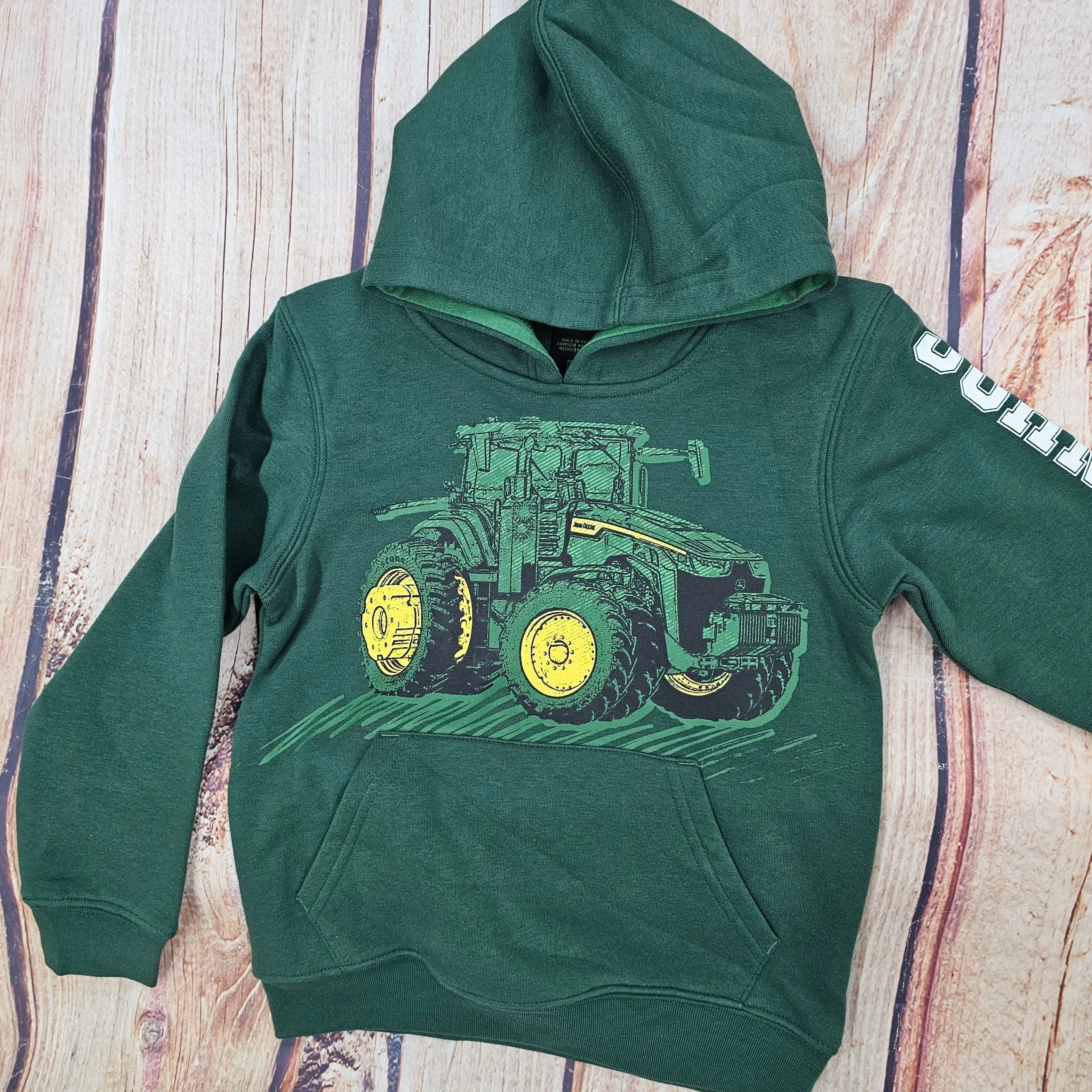 JOHN DEERE FLEECE HOODED SWEATSHIRT DRAK GREEN J4J578GC