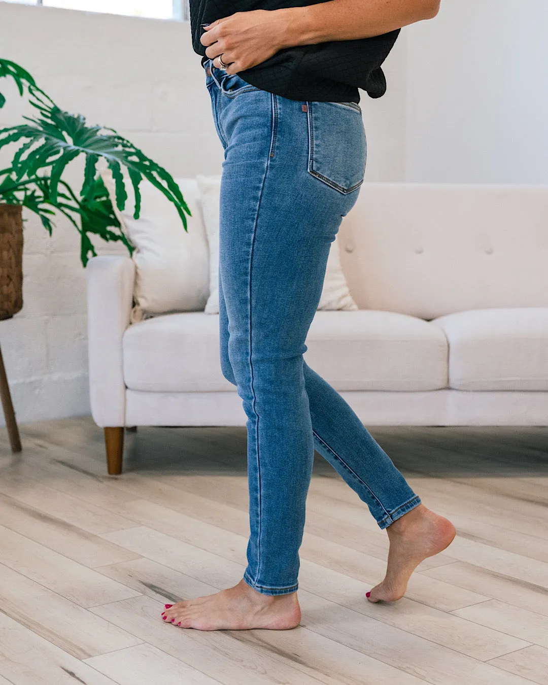 Judy Blue Let Me Tell You Thermal Skinny Jeans - Regular and Plus FINAL SALE