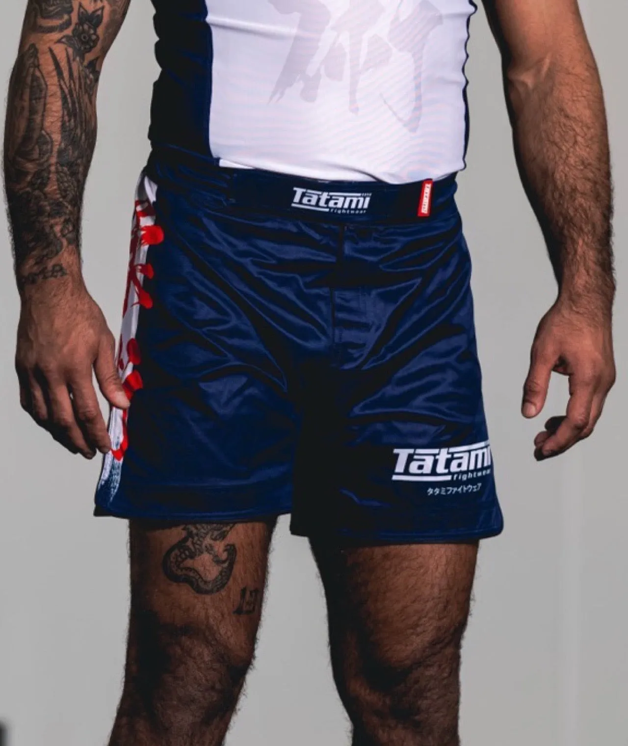 Kaizen Mid Cut Grappling Shorts - Navy