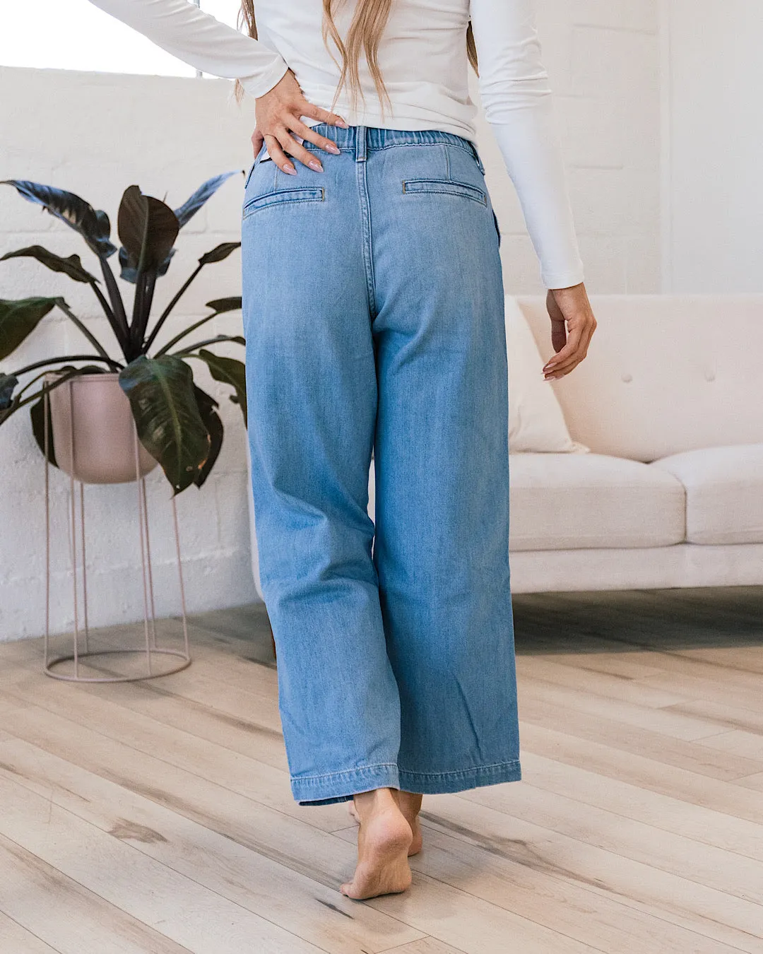 KanCan Tori Elastic Waist Wide Leg Jeans FINAL SALE