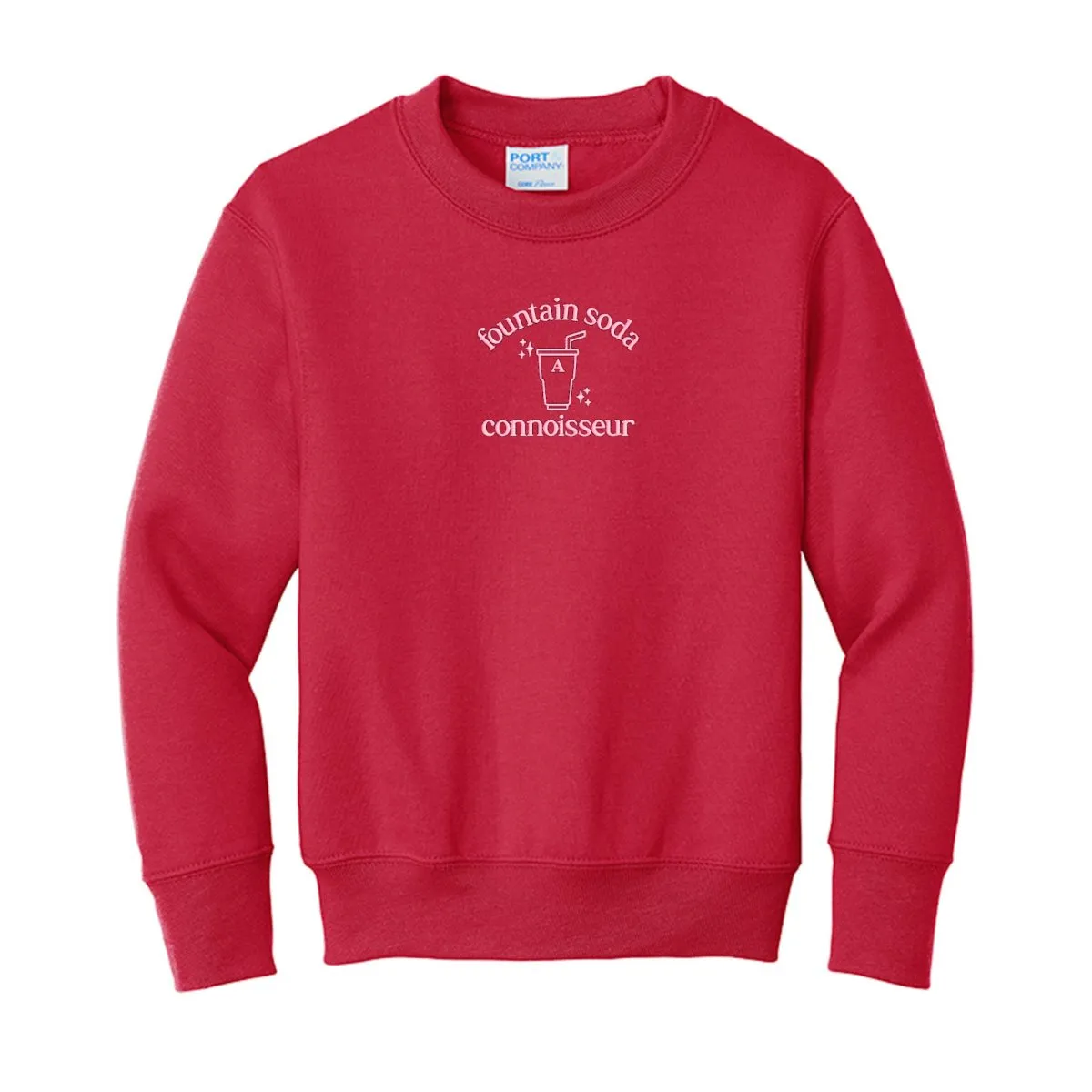 Kids Monogrammed 'Fountain Soda Connoisseur' Crewneck Sweatshirt