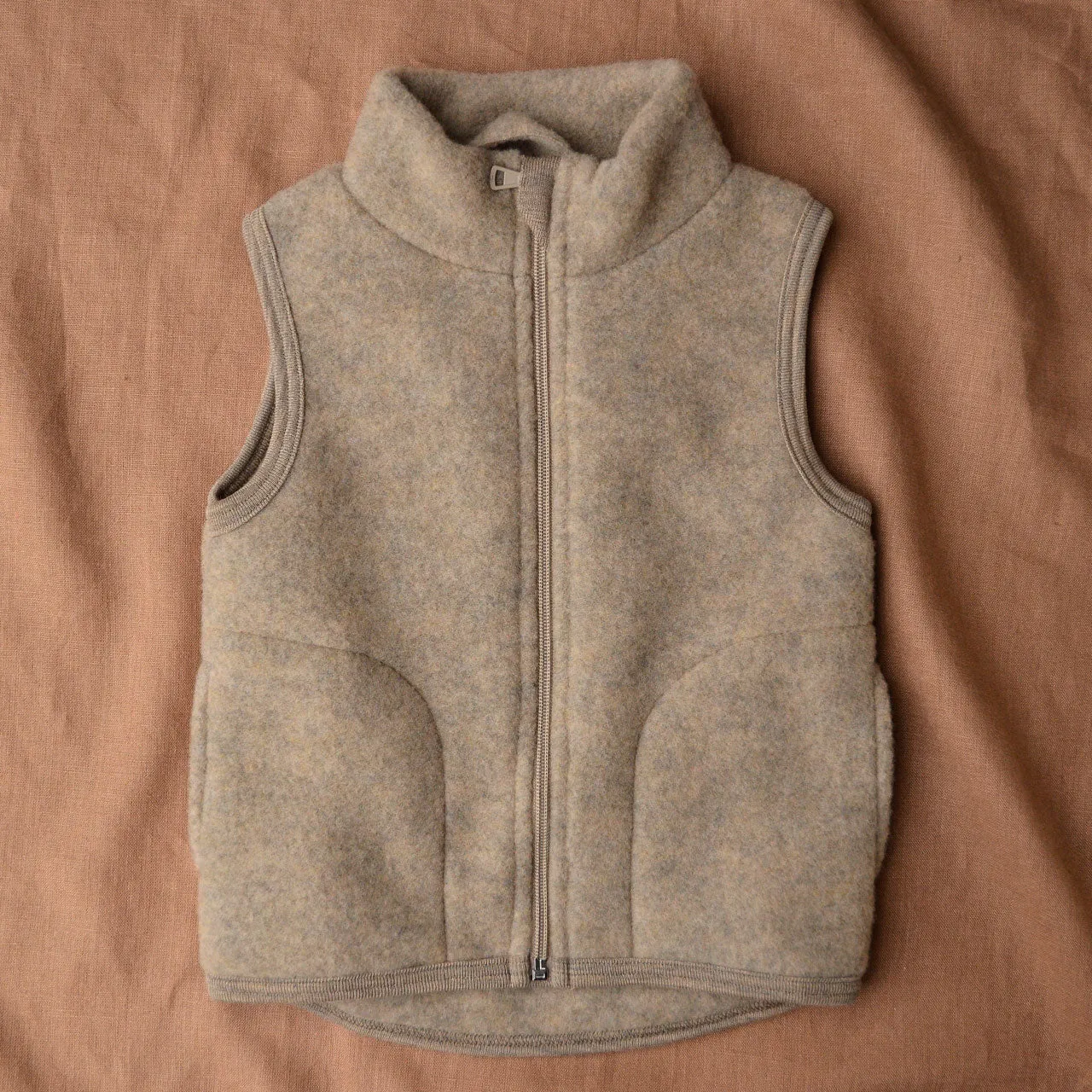 Kids Zip Vest - 100% Organic Wool Fleece (3-10y)