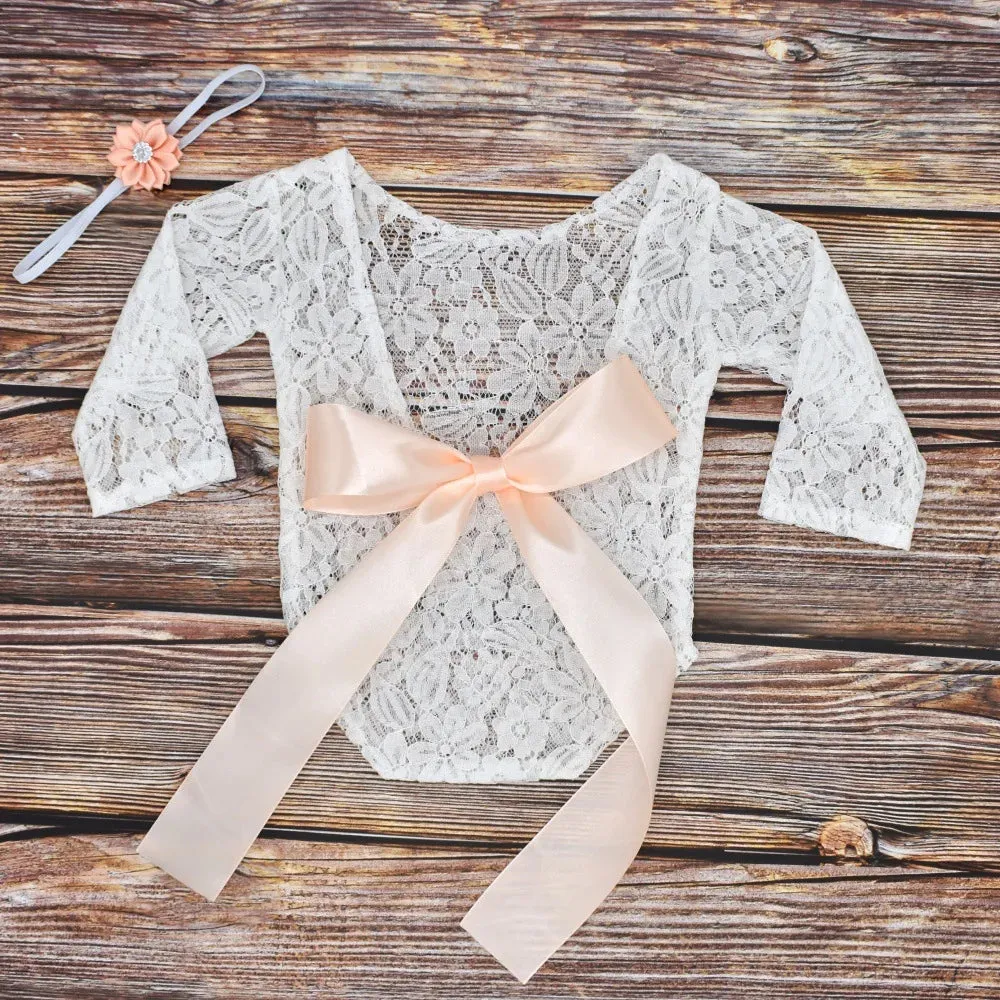 Lace Romper For Baby Photo Prop, Newborn Photo Prop Outfit