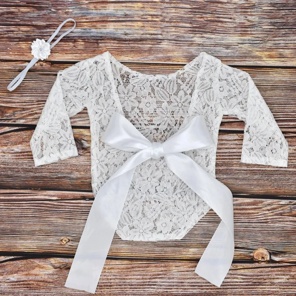 Lace Romper For Baby Photo Prop, Newborn Photo Prop Outfit