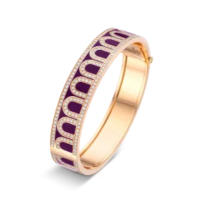 L'Arc de DAVIDOR Bangle GM, 18k Rose Gold with Lacquered Ceramic and Palais Diamonds