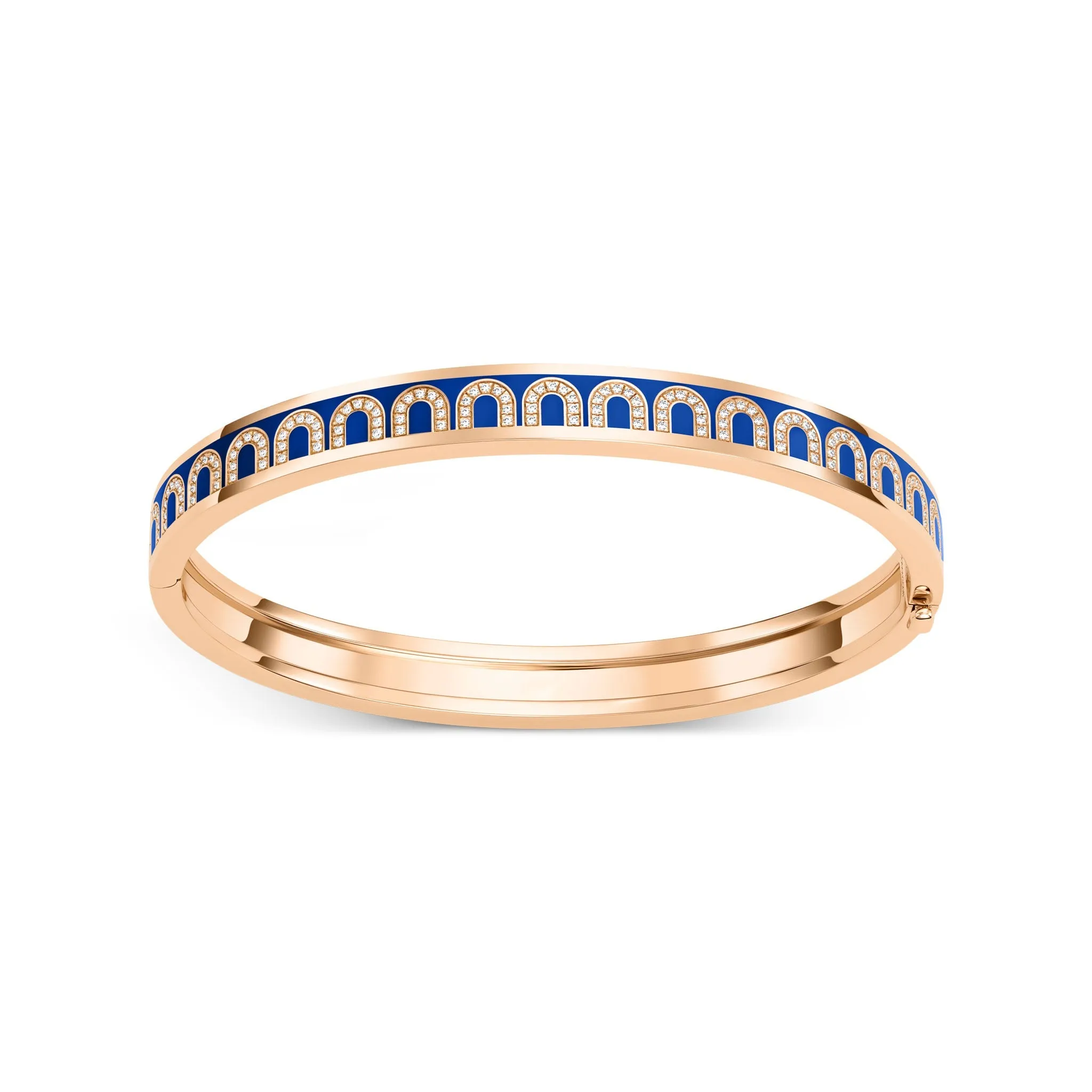 L'Arc de DAVIDOR Bangle PM, 18k Rose Gold with Lacquered Ceramic and Arcade Diamonds