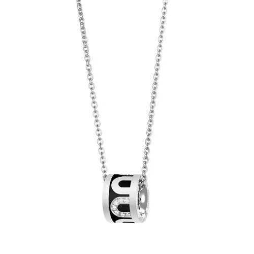 L'Arc de DAVIDOR Bead, 18k White Gold with Lacquered Ceramic and Colonnato Diamonds