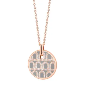 L'Arc de DAVIDOR Pendant GM, 18k Rose Gold with Lacquered Ceramic and Palais Diamonds