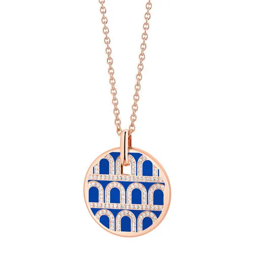 L'Arc de DAVIDOR Pendant GM, 18k Rose Gold with Lacquered Ceramic and Palais Diamonds