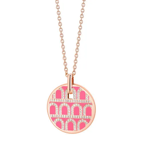 L'Arc de DAVIDOR Pendant GM, 18k Rose Gold with Lacquered Ceramic and Palais Diamonds