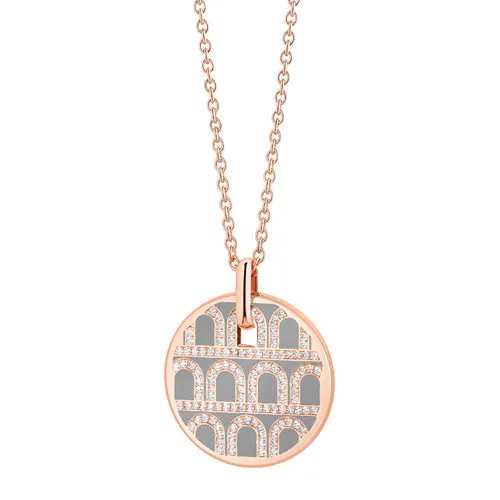 L'Arc de DAVIDOR Pendant GM, 18k Rose Gold with Lacquered Ceramic and Palais Diamonds