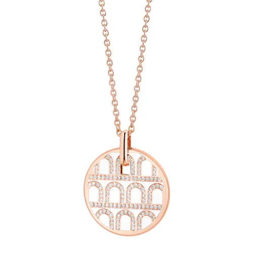 L'Arc de DAVIDOR Pendant GM, 18k Rose Gold with Lacquered Ceramic and Palais Diamonds