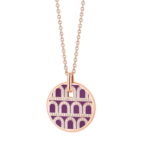 L'Arc de DAVIDOR Pendant GM, 18k Rose Gold with Lacquered Ceramic and Palais Diamonds