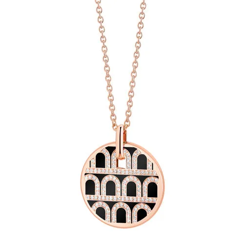 L'Arc de DAVIDOR Pendant GM, 18k Rose Gold with Lacquered Ceramic and Palais Diamonds