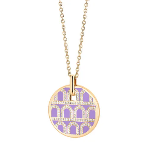 L'Arc de DAVIDOR Pendant GM, 18k Yellow Gold with Lacquered Ceramic and Palais Diamonds