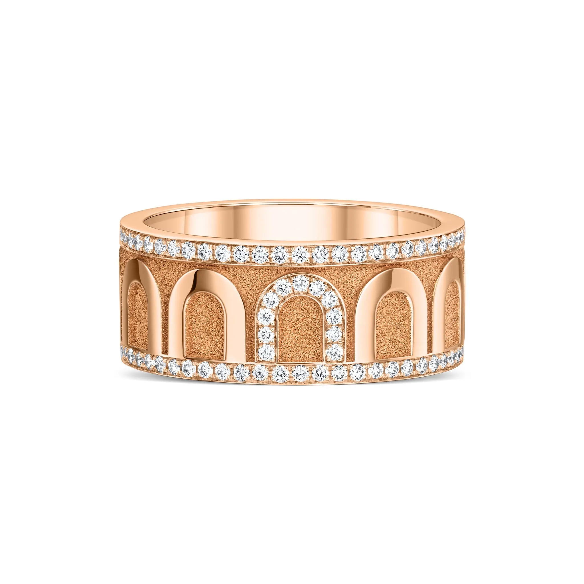 L'Arc de DAVIDOR Ring GM, 18k Rose Gold with Satin Finish and Porta Diamonds