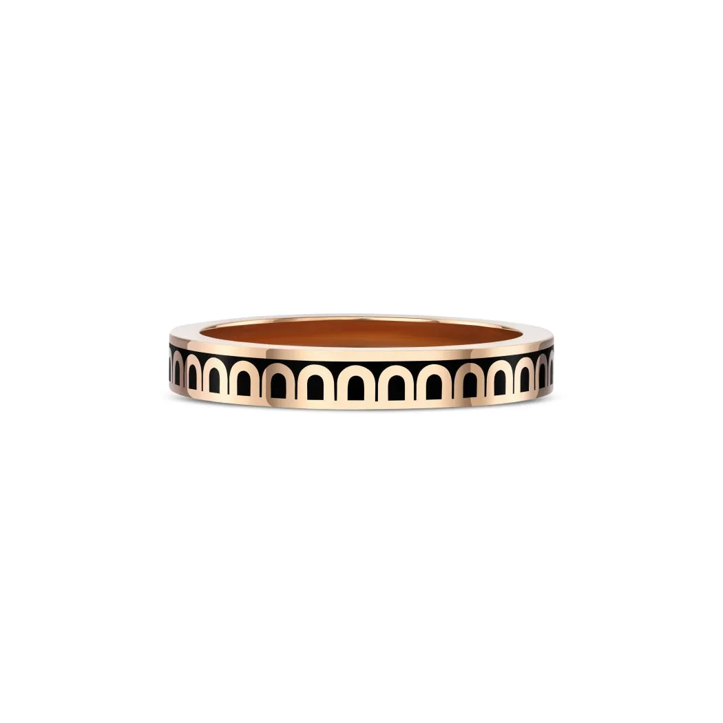 L'Arc de DAVIDOR Ring PM, 18k Rose Gold with Caviar Lacquered Ceramic