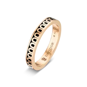 L'Arc de DAVIDOR Ring PM, 18k Rose Gold with Caviar Lacquered Ceramic