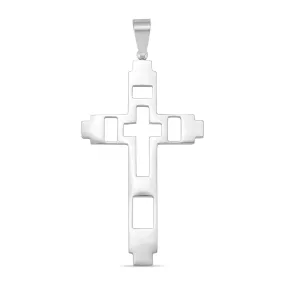 Large Cutout Cross Stainless Steel Pendant / PDL9005