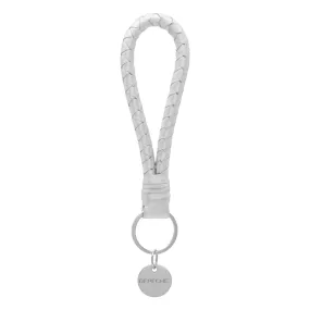 Leather keyhanger decorated with twisted detail / 15436 - Silver Metallic