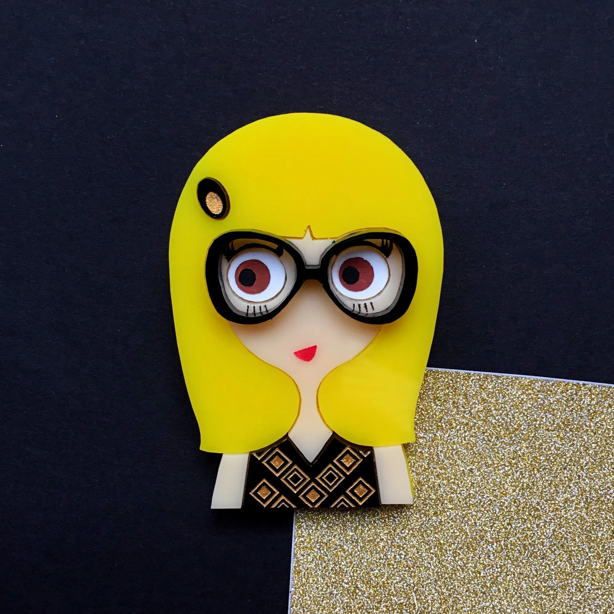 Lena Acrylic Brooch, limited numbered edition