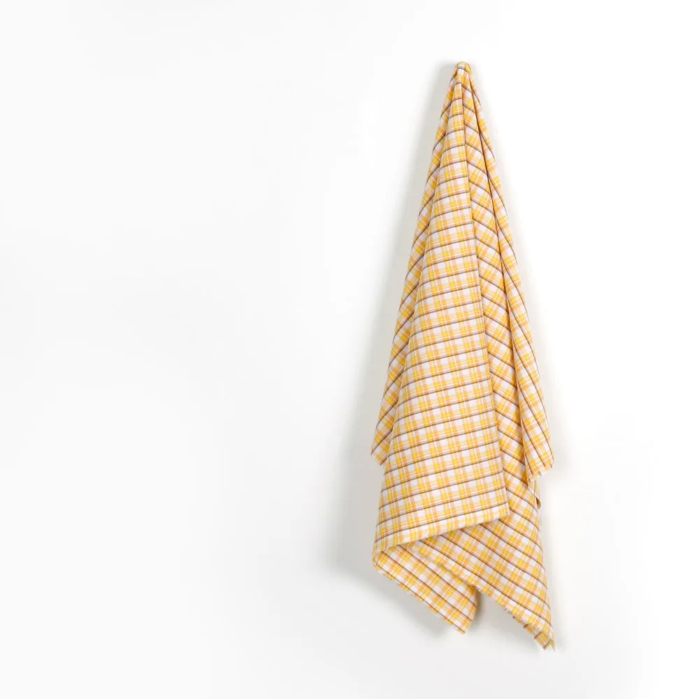 Lightweight Retro Check Cotton - Yellow