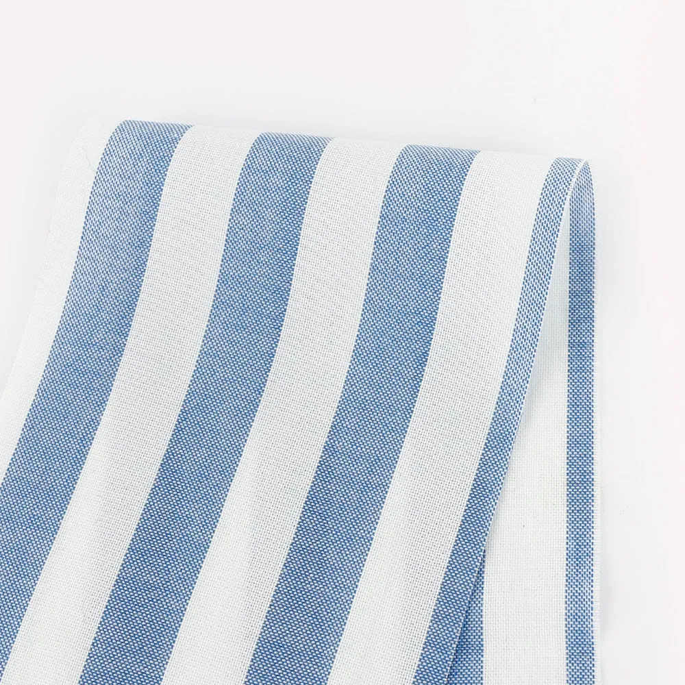 Lightweight Striped Cotton Oxford - Blue