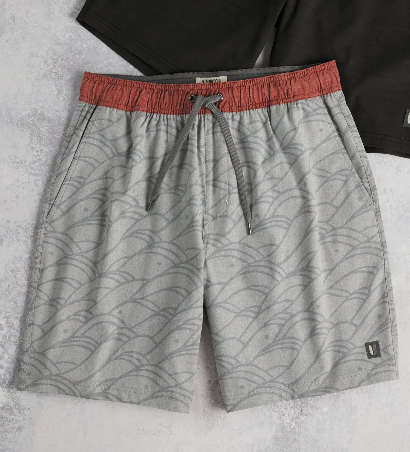 Linksoul Saturday Volley Shorts - Grey Wave Cut