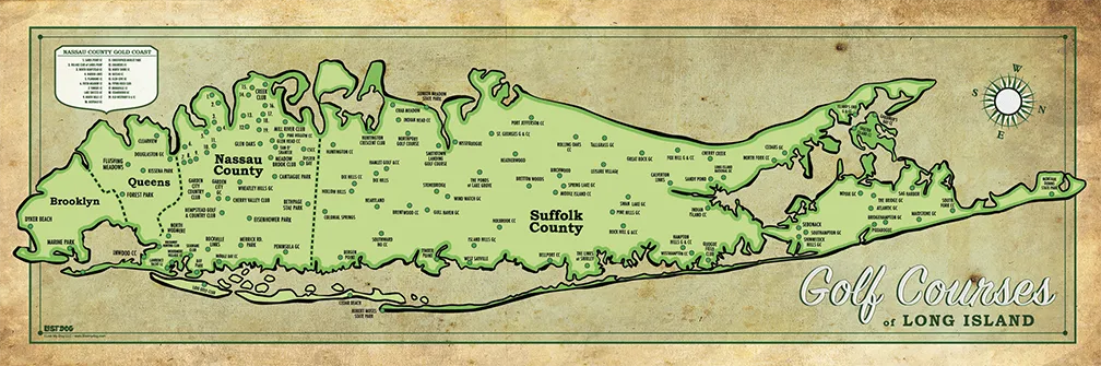 Long Island Golf Course Map