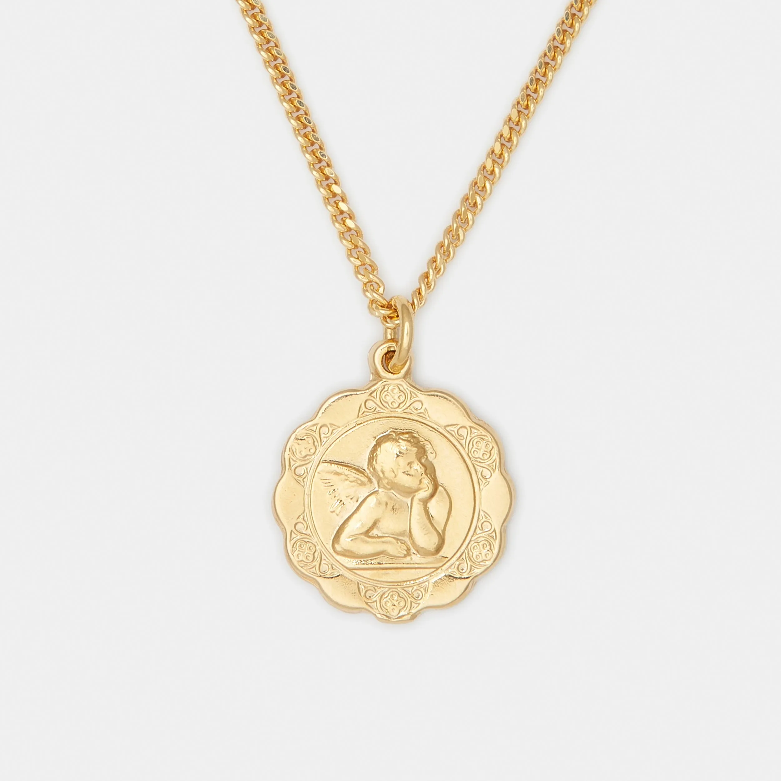 Luna Medallion Necklace in Gold for Him