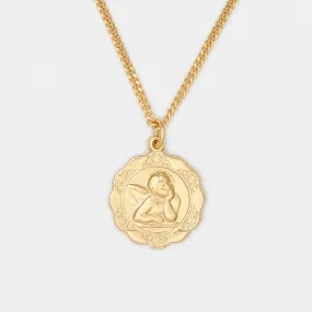 Luna Medallion Necklace in Gold for Him