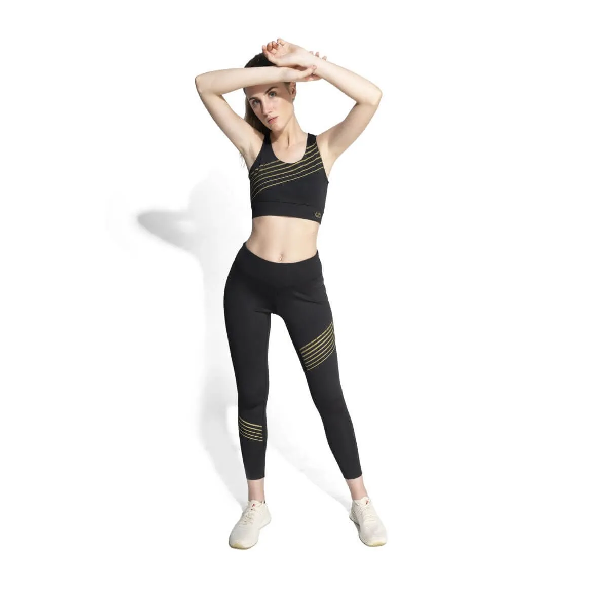 Luxe Gold Reflective Crop Top Black