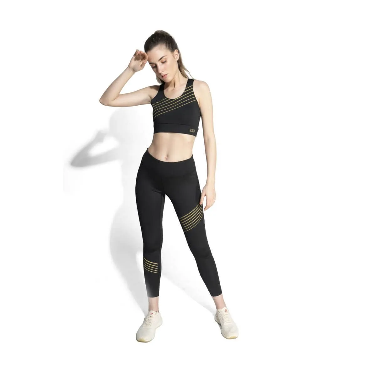 Luxe Gold Reflective Crop Top Black